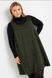 YOURS Plus Size Grey Leopard Print Pinafore Dress | Yours Clothing  3