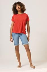 M&Co Red Short Sleeve Cotton Blend T-Shirt | M&Co 2