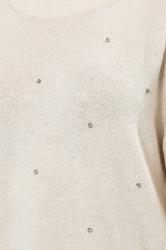 YOURS Plus Size Ivory White Embellished Front Jumper | Yours Clothing 4