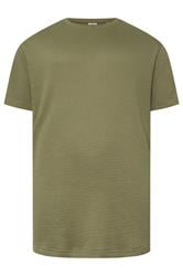 STUDIO A Big & Tall Khaki Green Popcorn Stitch Textured T-Shirt | BadRhino 3