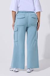 LIMITED COLLECTION Plus Size Blue Washed Cargo Joggers | Yours Clothing 2