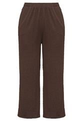 YOURS Curve Chocolate Brown Bubble Textured Trousers