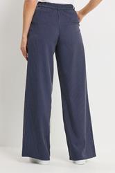 LTS Tall Women's Set Navy Blue Pinstripe Waistcoat & Wide Leg Trousers | Long Tall Sally 6