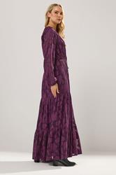 LTS Tall Purple Jacquard Boho Maxi Dress | Long Tall Sally 2