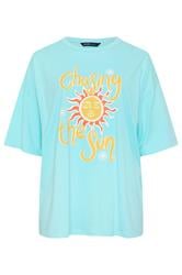 YOURS Curve Blue 'Chasing The Sun' Graphic T-Shirt