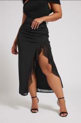 YOURS LONDON Plus Size Black Ruffle Maxi Skirt | Yours Clothing 4