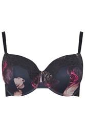 YOURSET 2 PACK Plus Size Navy Blue Floral Print T-Shirt Bras | Yours Clothing 10