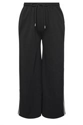 YOURS Plus Size Black Wide Leg Side Stripe Joggers | Yours Clothing 7