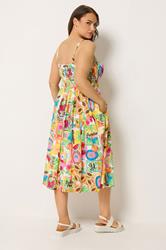 YOURS Plus Size White Fruit Print Midi Dress | Yours Clothing 4