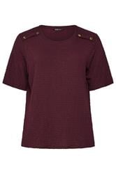 YOURS Curve Burgundy Red Bubble Texture Top