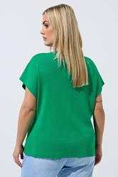 LIMITED COLLECTION Plus Size Green Short Sleeve Knitted Top | Yours Clothing 2