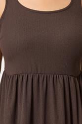 YOURS Plus Size Chocolate Brown Crinkle Midi Dress | Yours Clothing 4