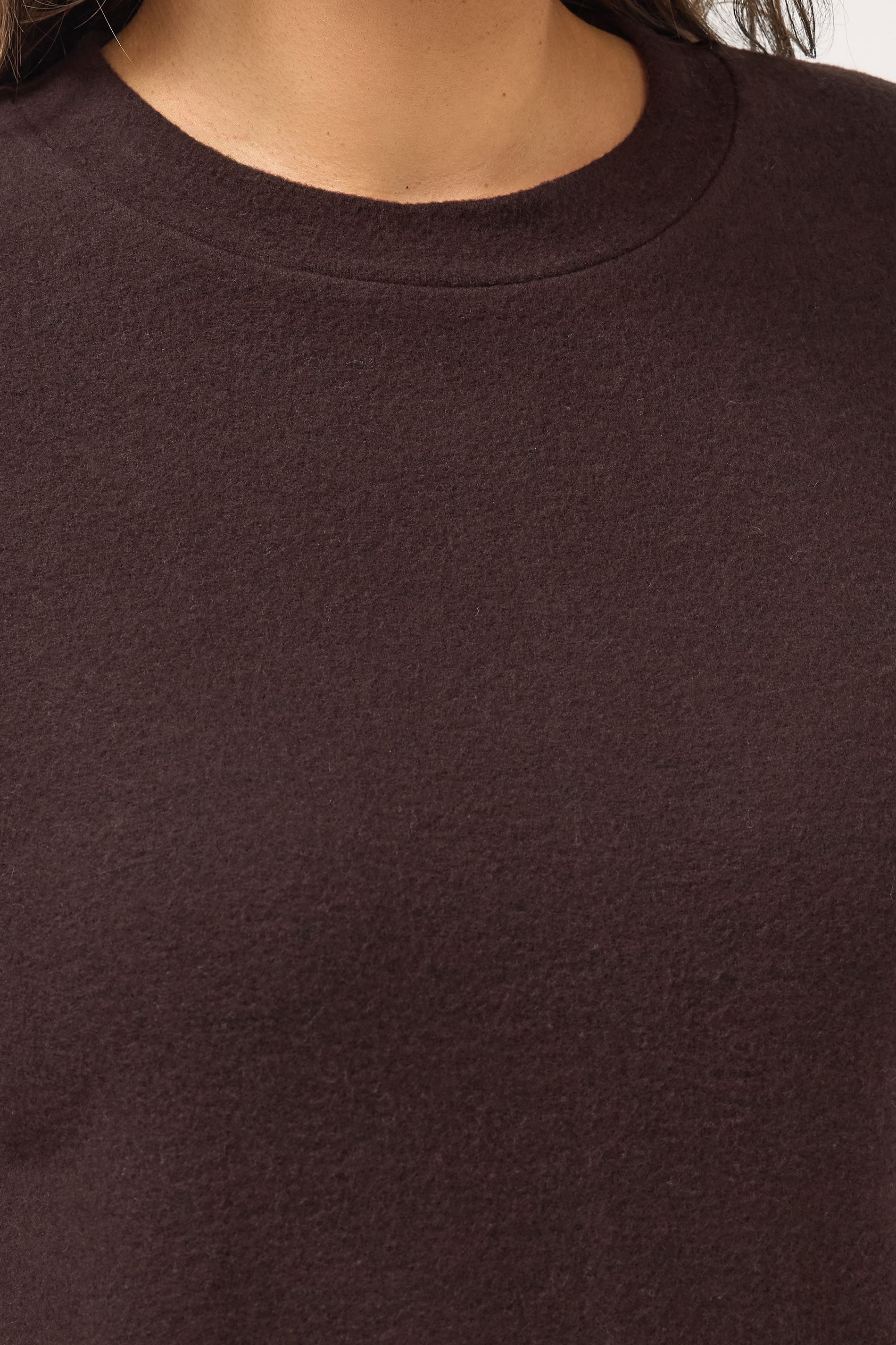 YOURS Plus Size Chocolate Brown Balloon Sleeve Sweatshirt Dress | Yours Clothing 4