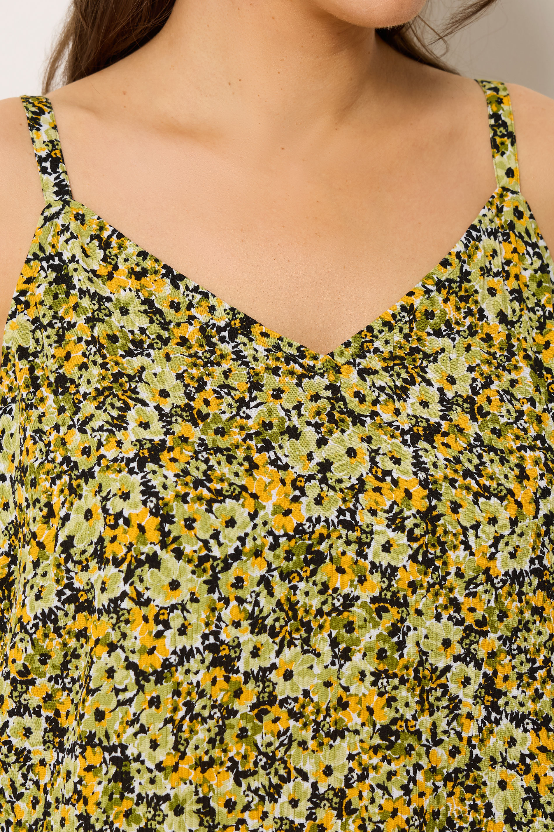YOURS Plus Size Green Floral Vest Top | Yours Clothing 4