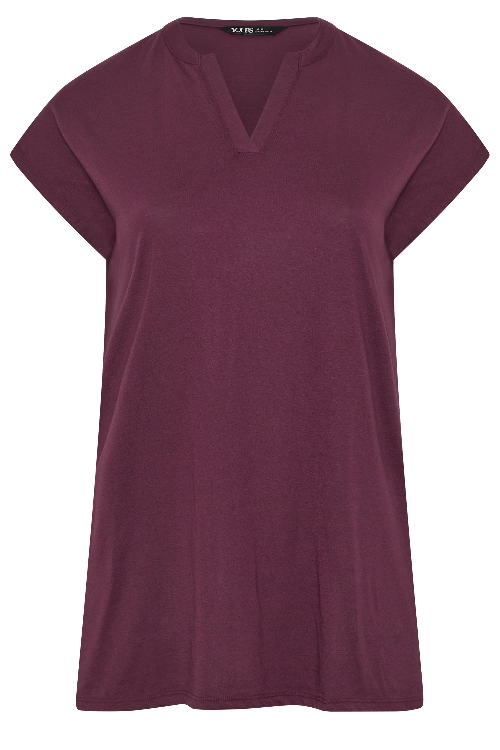 YOURS Plus Size Purple Notch Neck T-Shirt | Yours Clothing 5