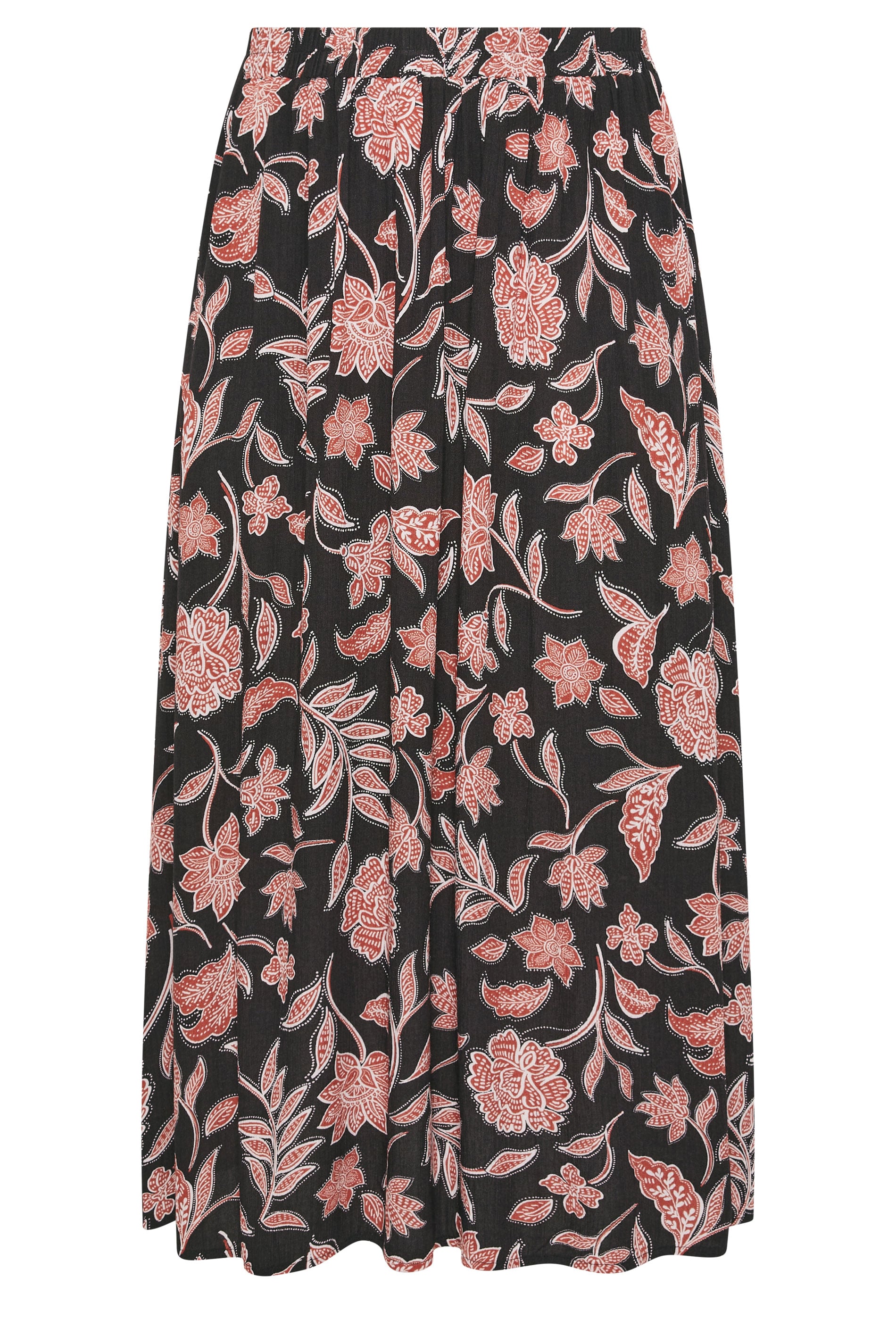 EVANS Plus Size Rust Orange Print A Line Midi Skirt | Evans 6