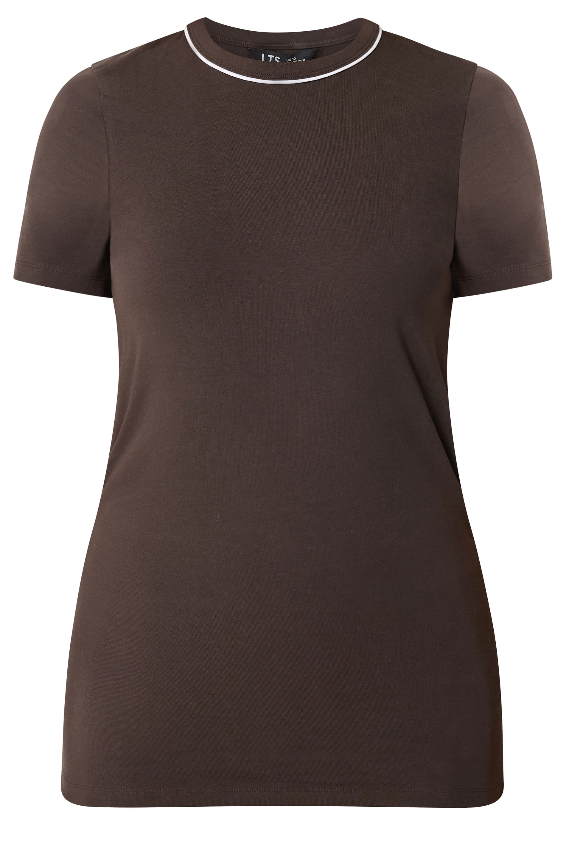 LTS Tall Women's Chocolate Brown Active Piped T-Shirt | Long Tall Sally 5