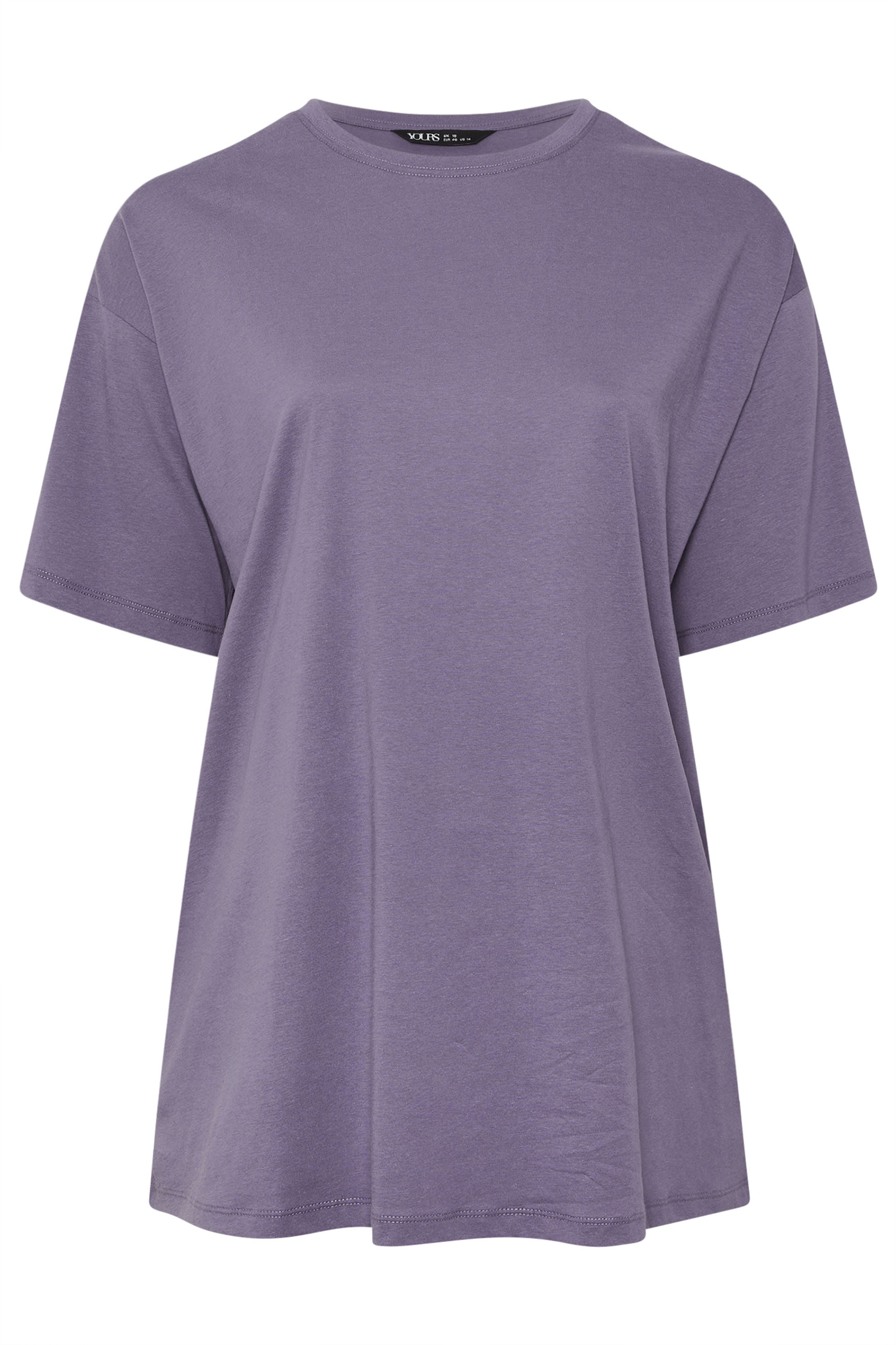 YOURS Plus Size Purple Relaxed Longline T-Shirt | Yours Clothing 5