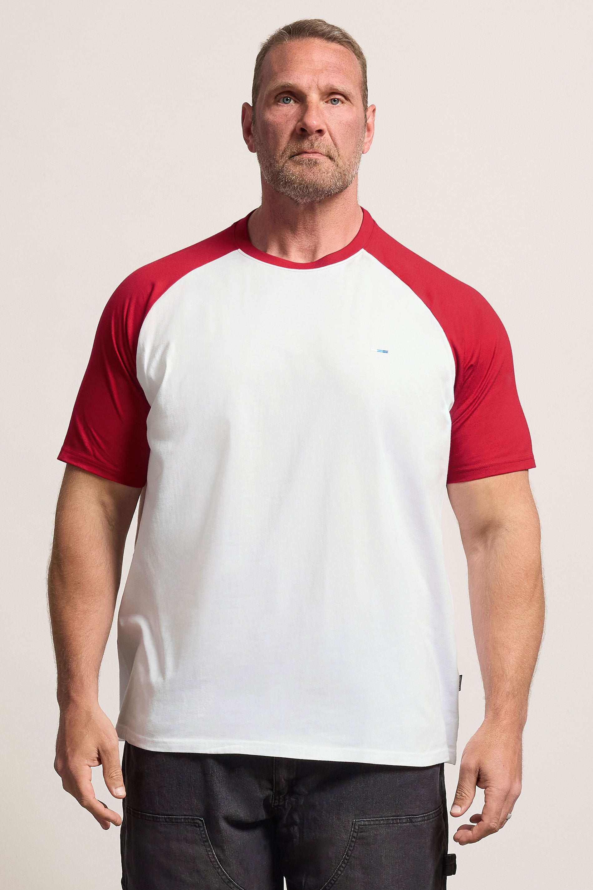 BadRhino Big & Tall Red & White Raglan T-Shirt | BadRhino 3