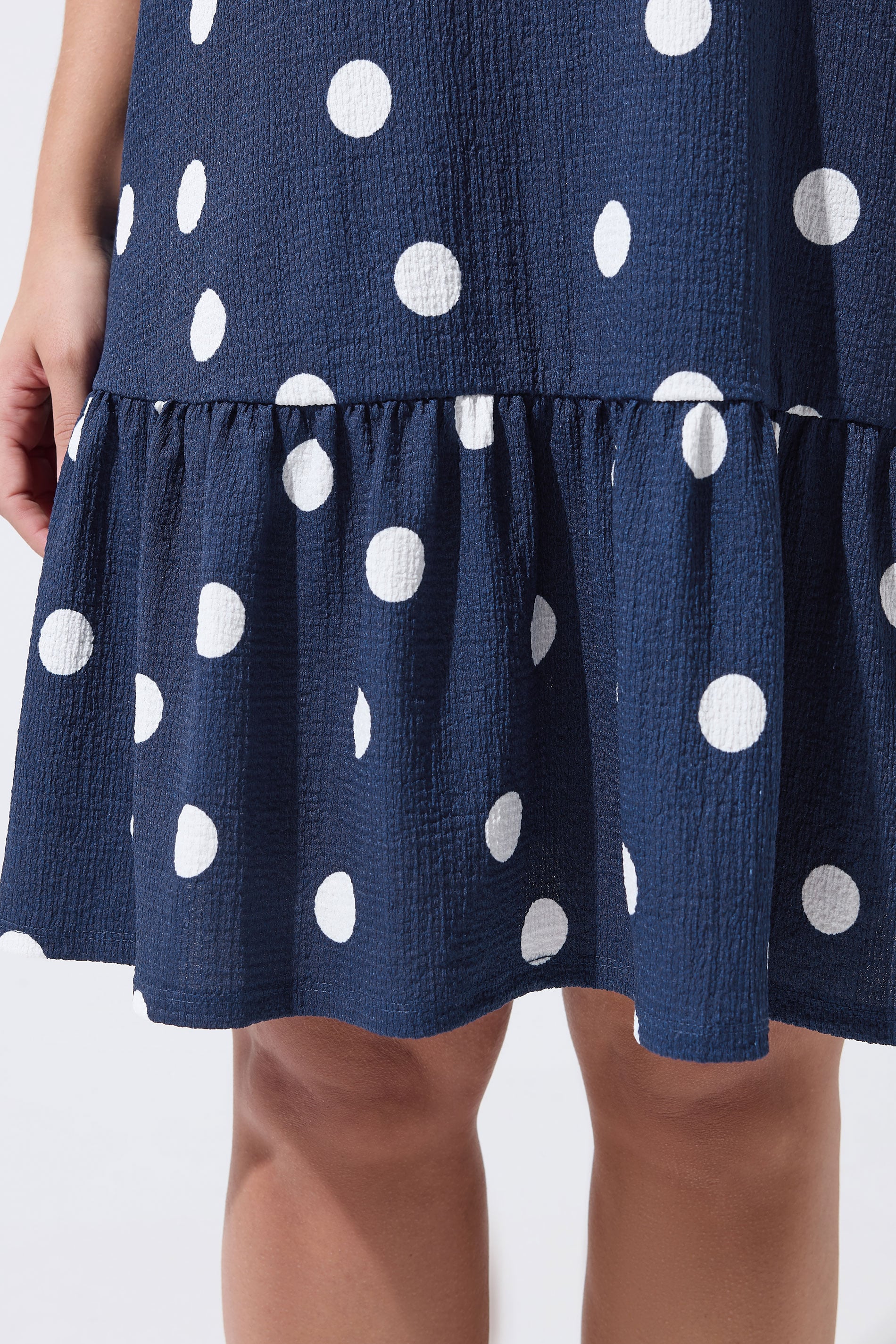 LIMITED COLLECTION Plus Size Navy Blue Polka Dot Dress | Yours Clothing 4