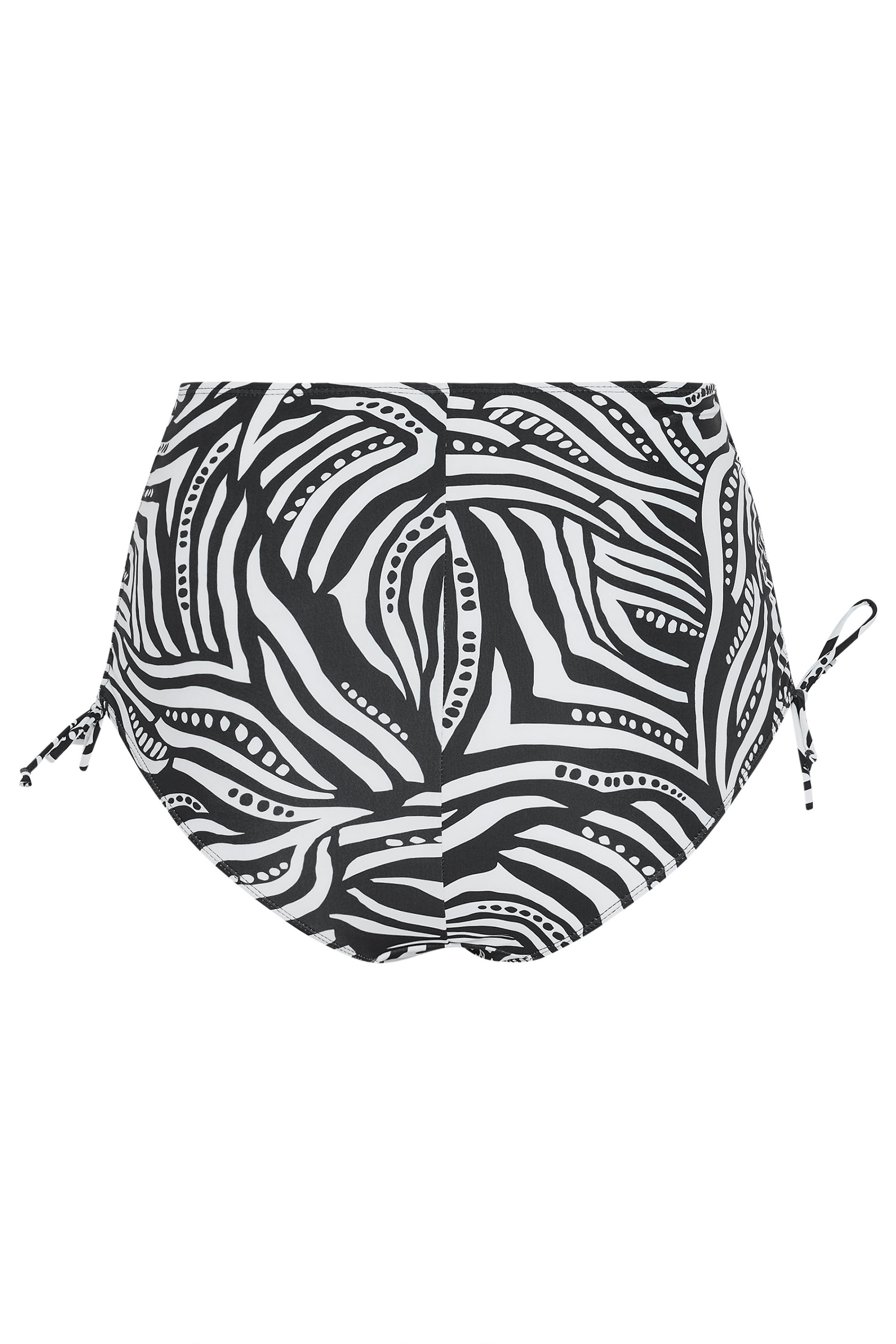 YOURS Plus Size Black Abstract Super High Waist Bikini Brief | Yours Clothing 8