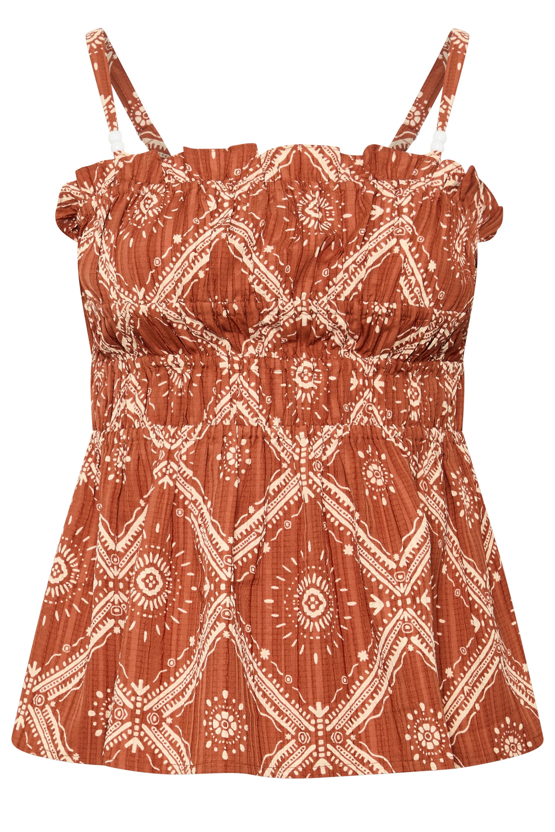 YOURS Plus Size Rust Orange Abstract Vest Top | Yours Clothing 6