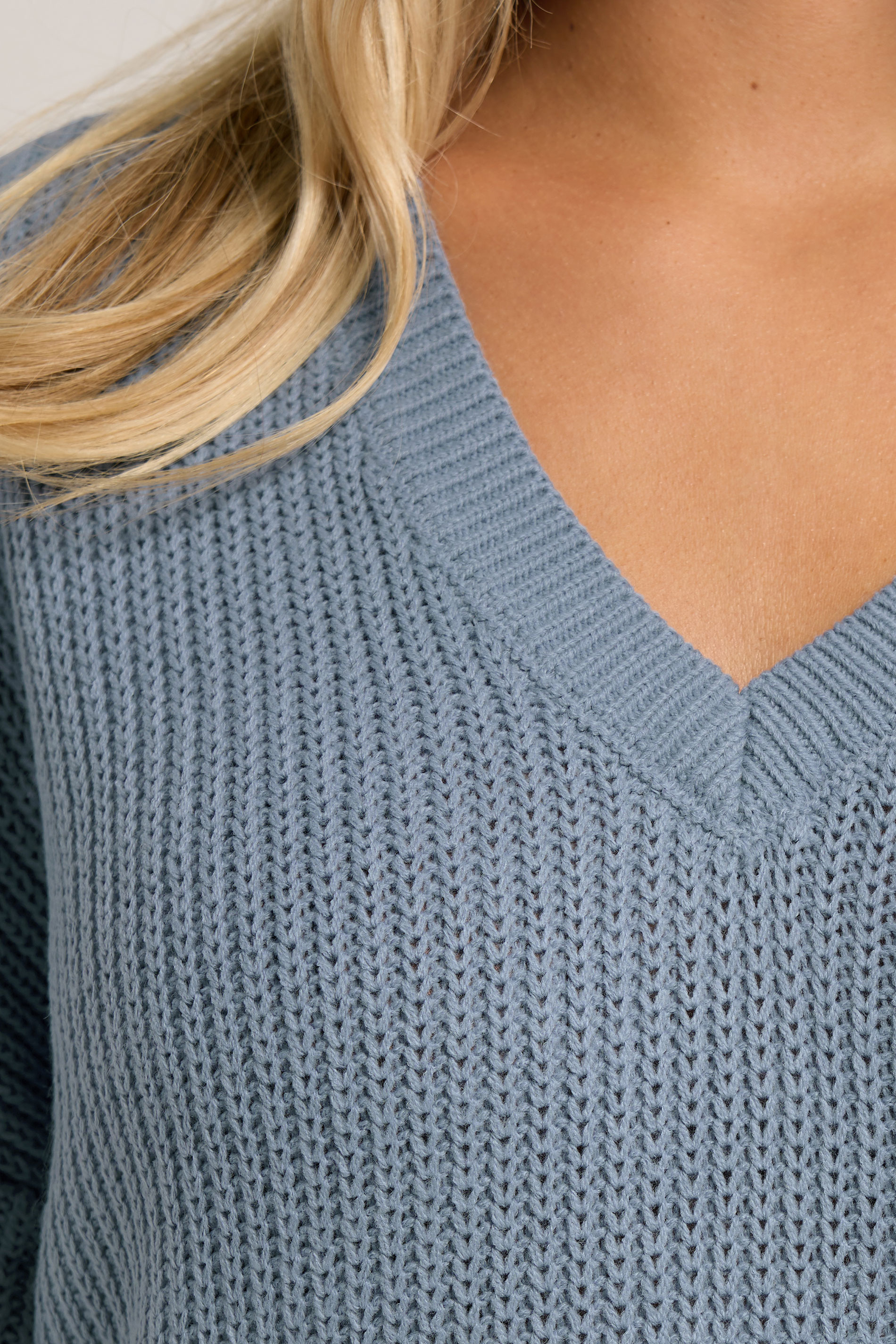 YOURS Plus Size Blue V-Neck Jumper | Yours Clothing 4