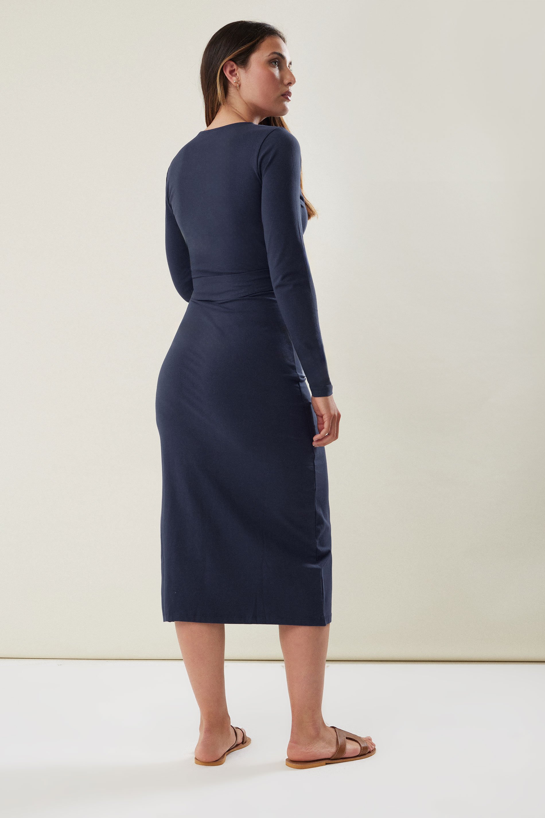 LTS Tall Navy Blue Wrap Midi Dress | Long Tall Sally 3