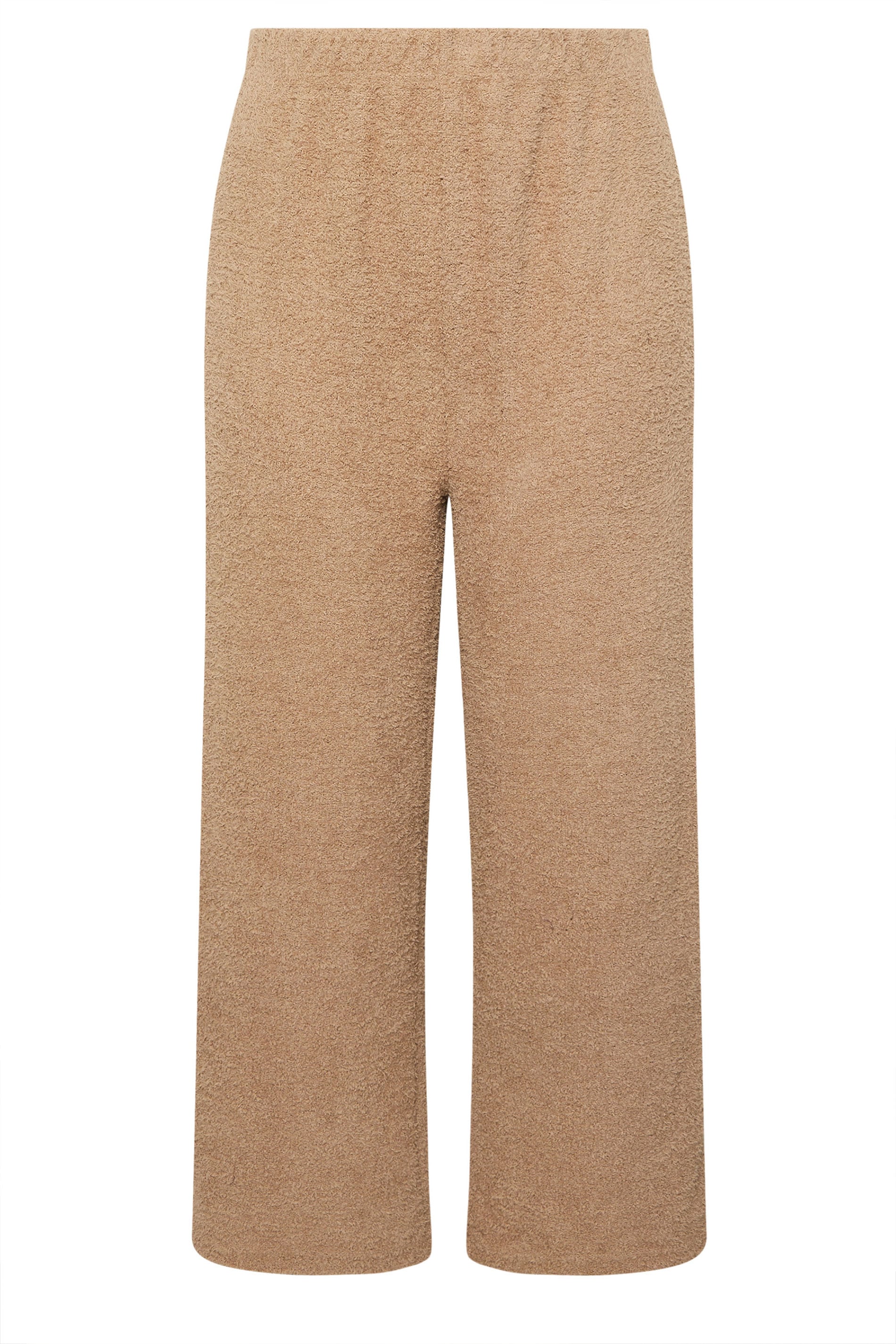 YOURS Plus Size Camel Brown Chenille Wide Leg Trousers | Yours Clothing 5