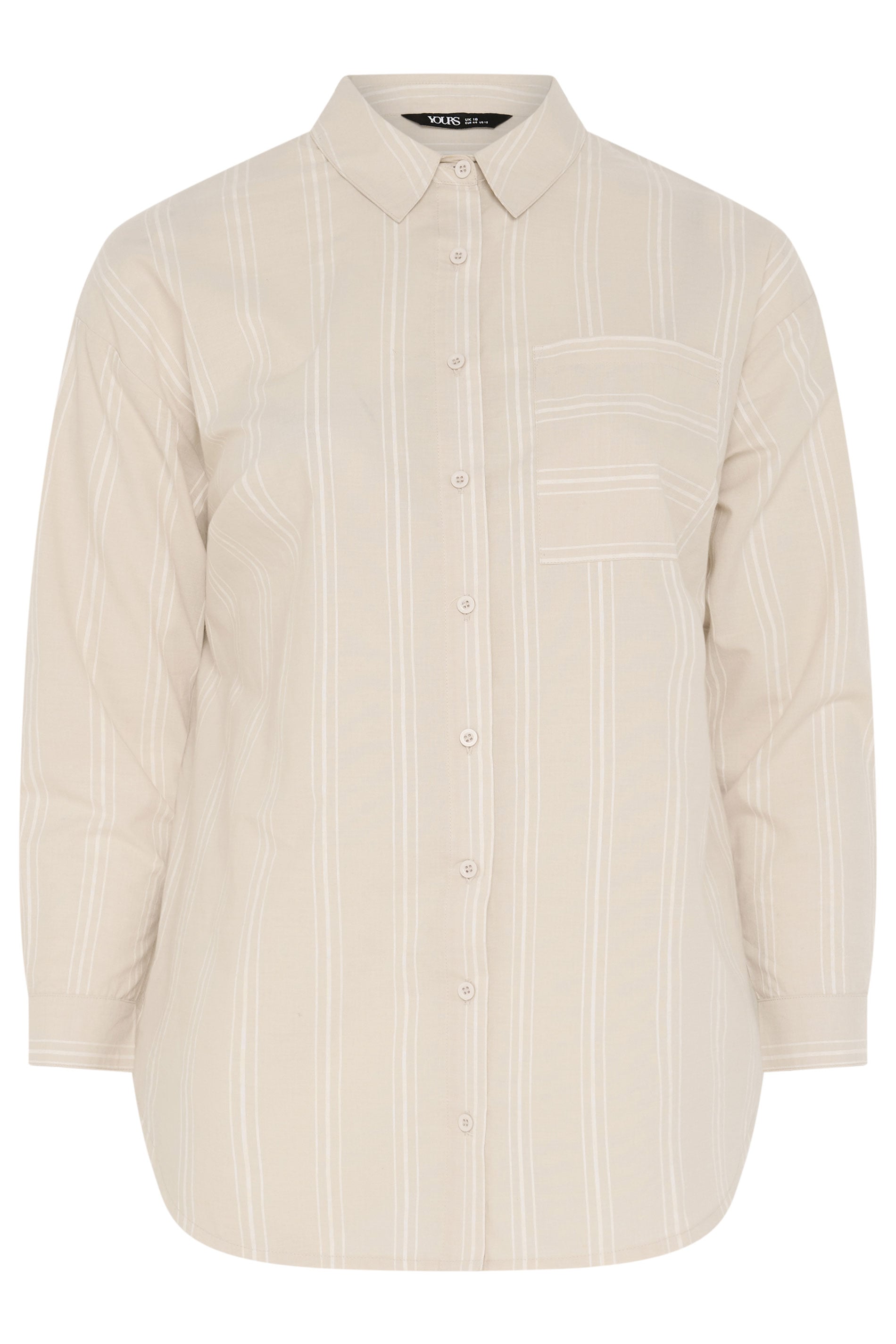 YOURS Plus Size Pink Stripe Button Shirt | Yours Clothing 6