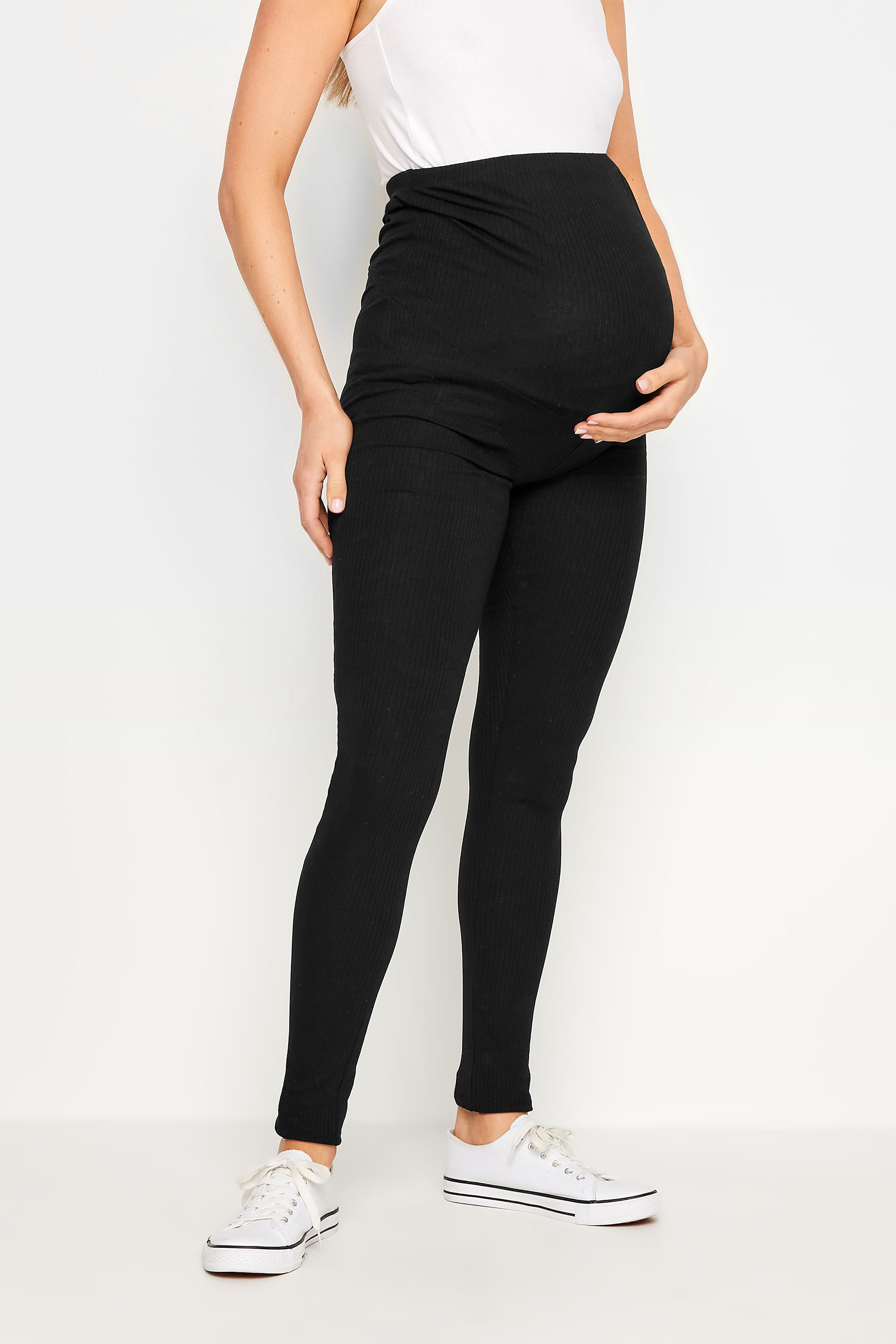LTS Tall Women's Maternity Black Cotton Leggings | Long Tall Sally 2