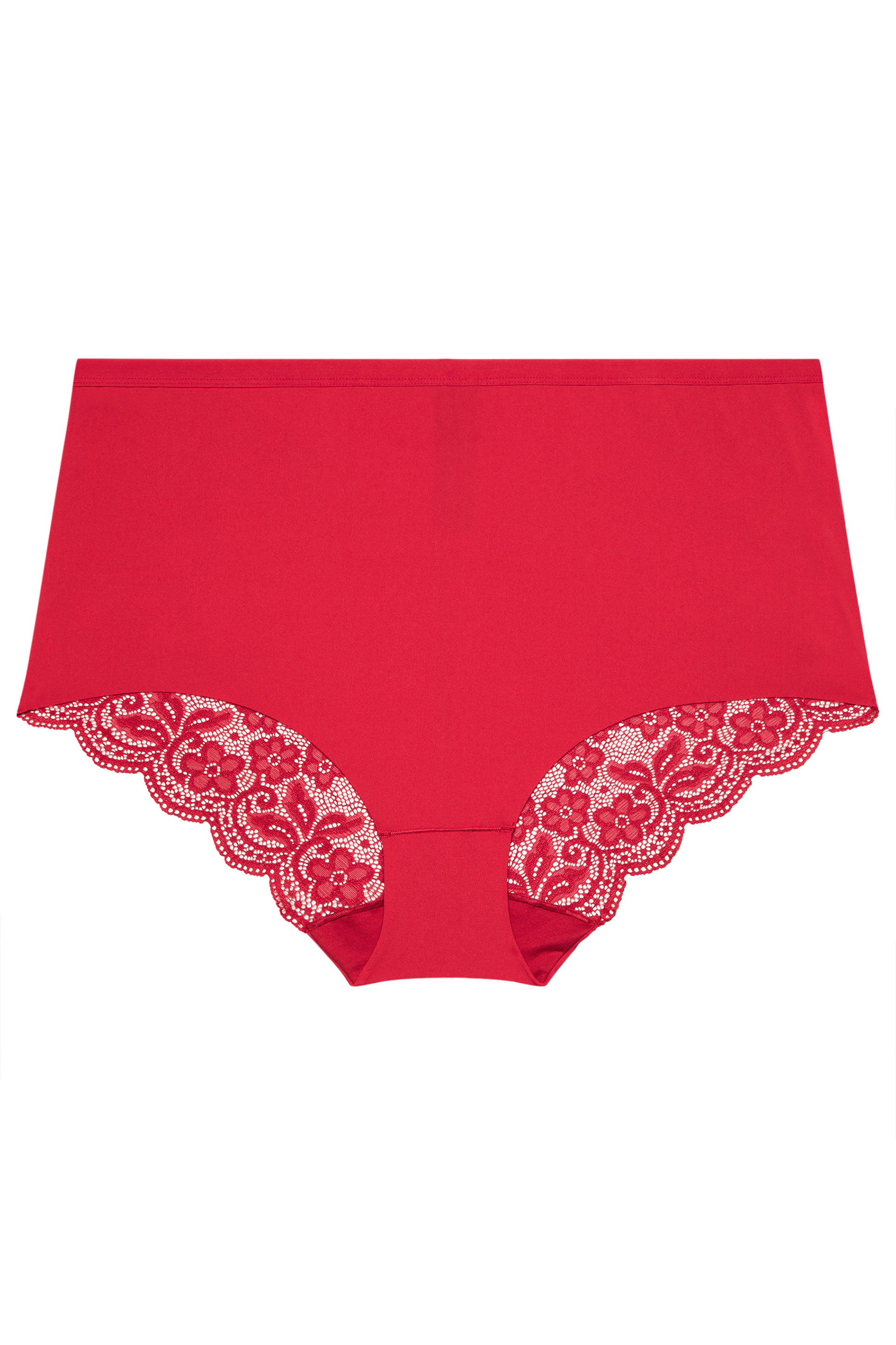 YOURSET 3 PACK Plus Size Red Lace Back High Waisted Knickers | Yours Curve 8