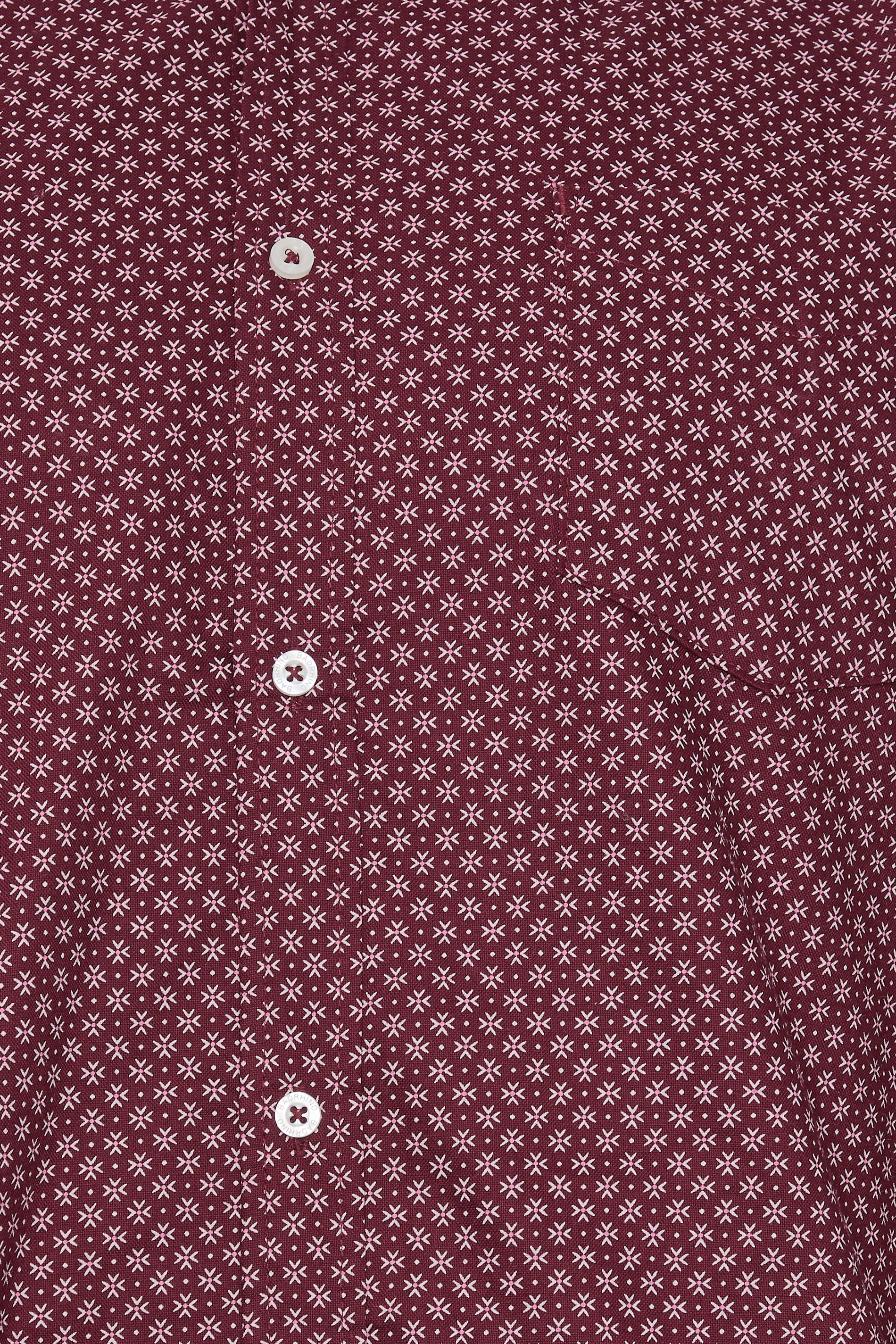 BadRhino Big & Tall Burgundy Red Geometric Print Party Shirt | BadRhino 4