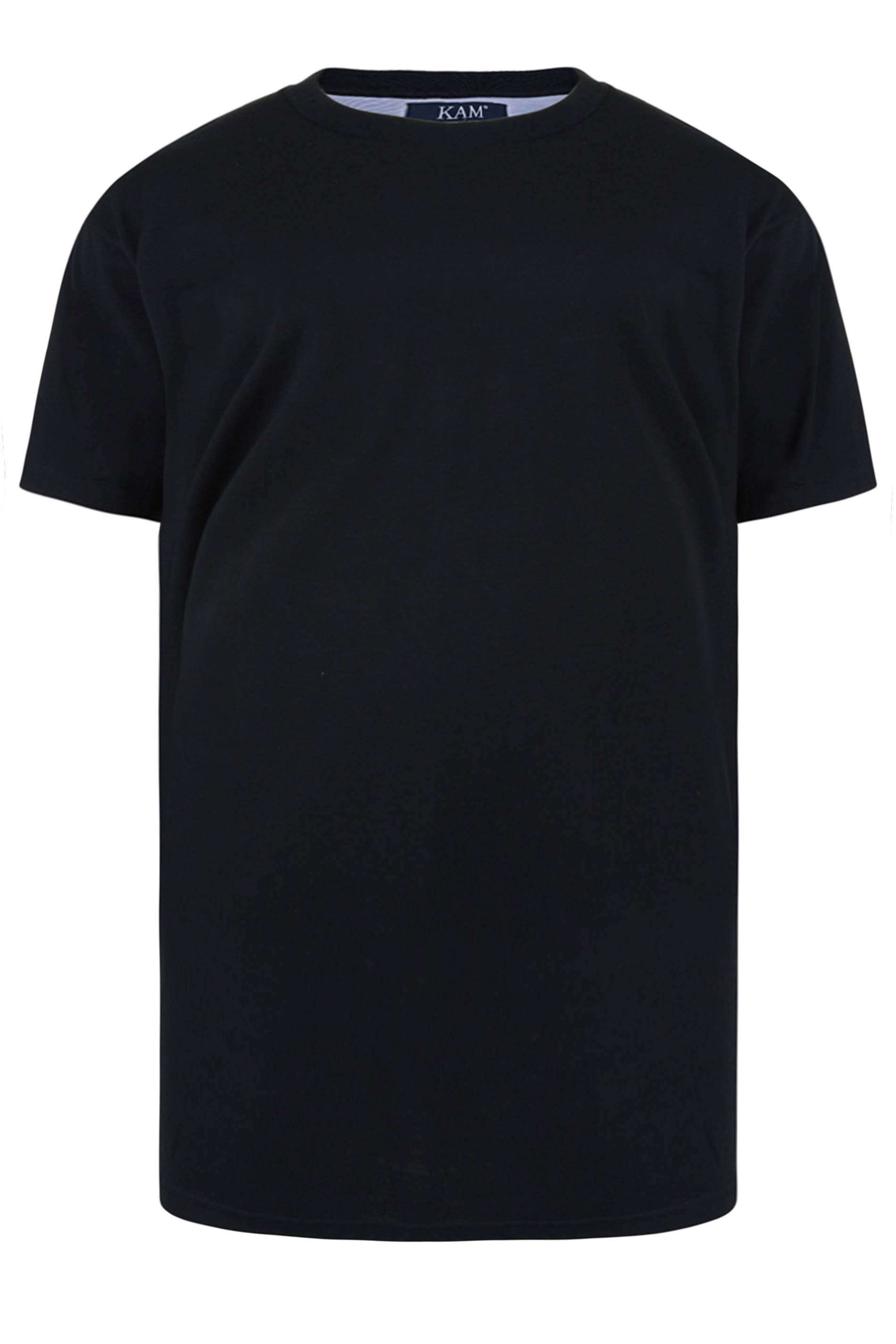 KAM Black Plain T-Shirt | BadRhino 1