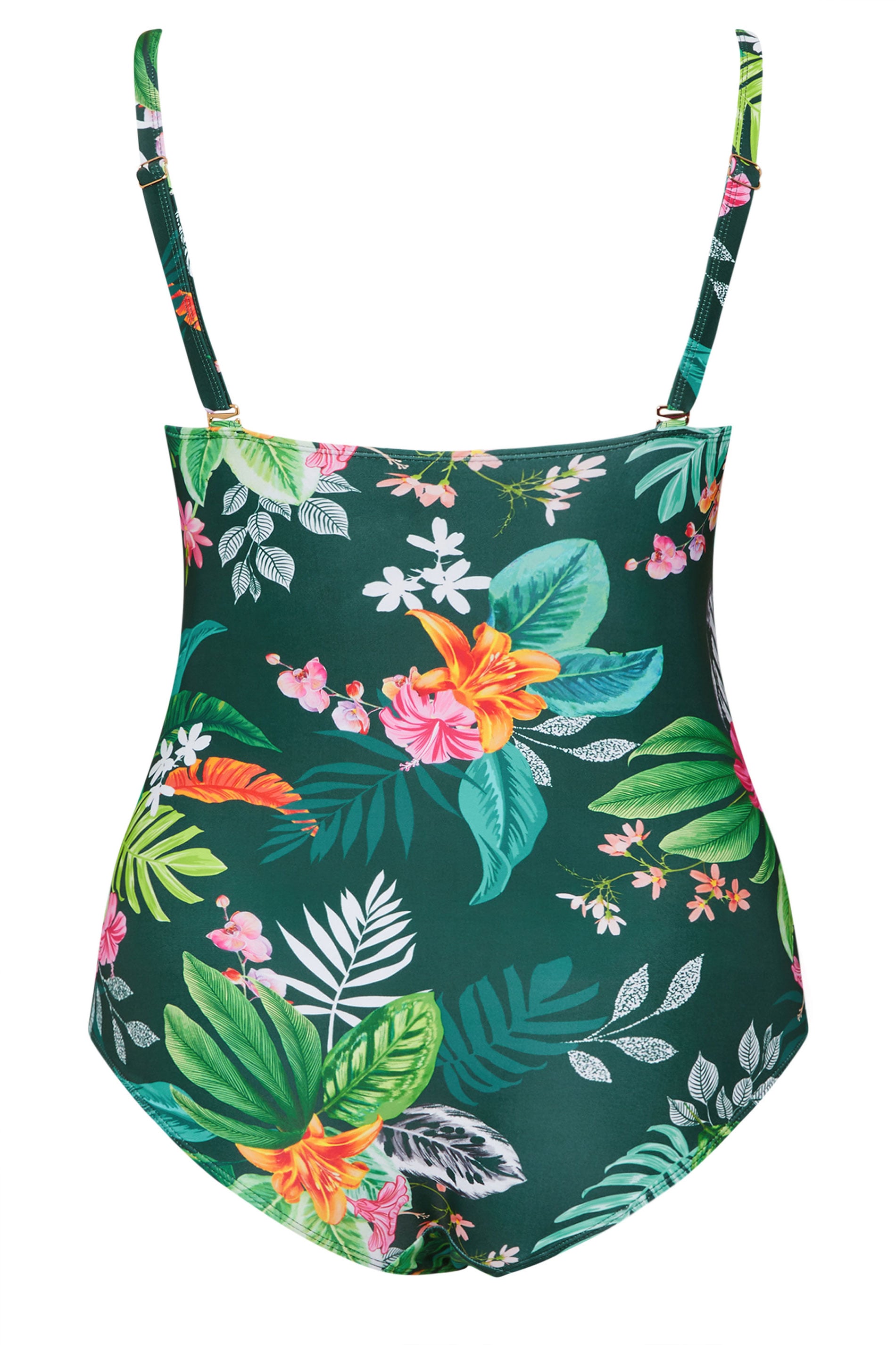 YOURS Plus Size Green Tropical Print Swimsuit | Yours Clothing 8