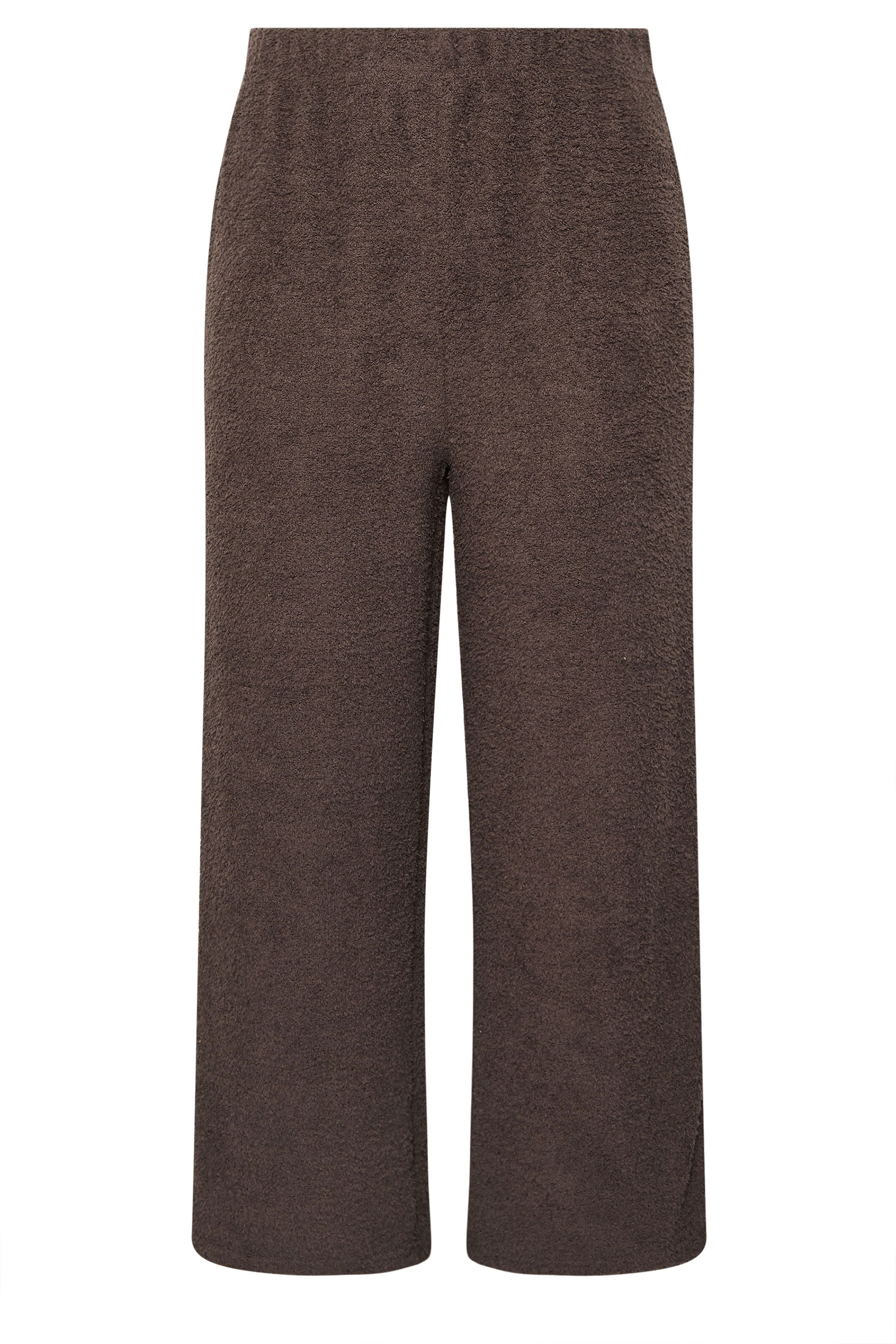 YOURS Plus Size Chocolate Brown Chenille Wide Leg Trousers | Yours Clothing 5