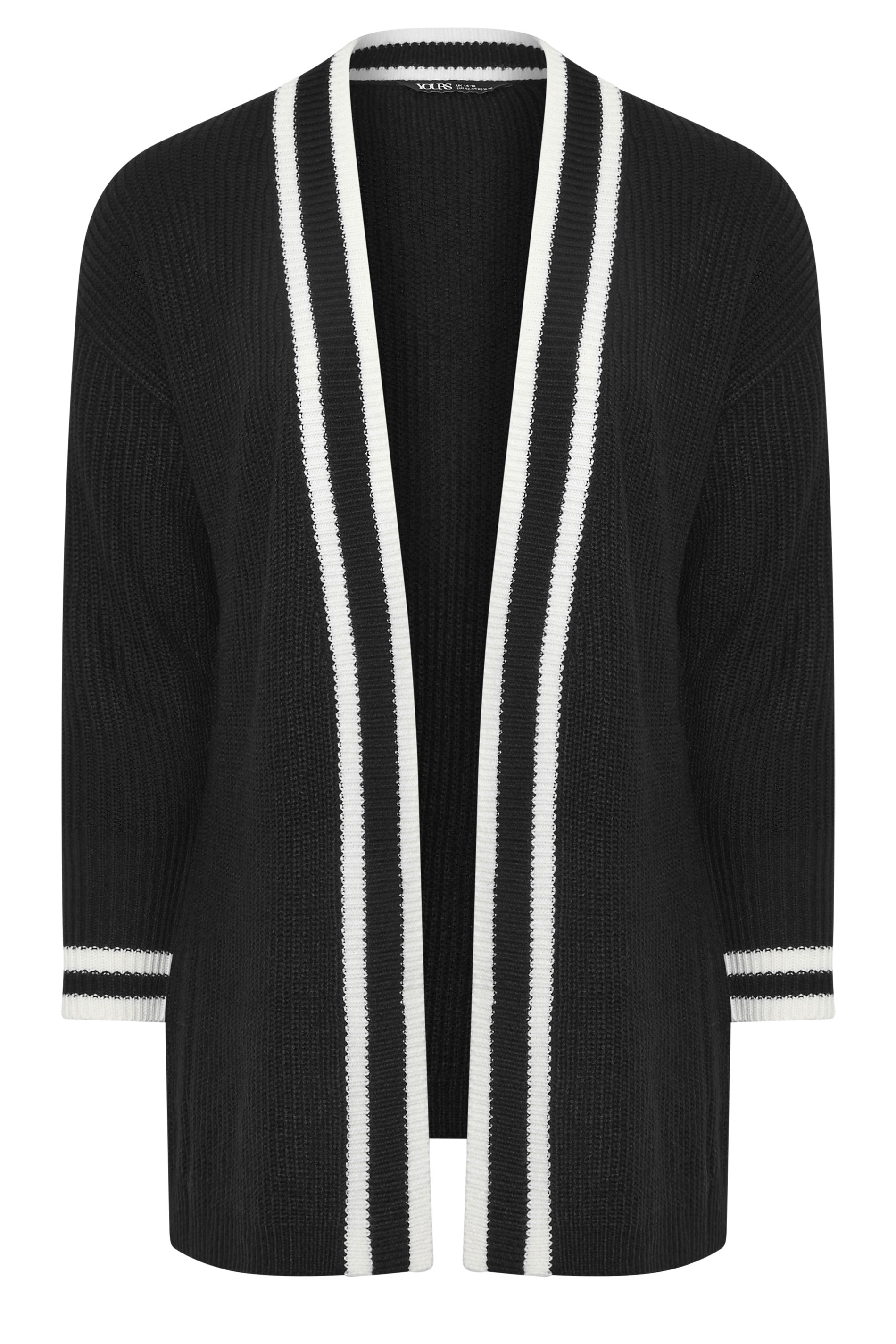 YOURS Plus Size Black Contrast Edge Cardigan | Yours Clothing 5
