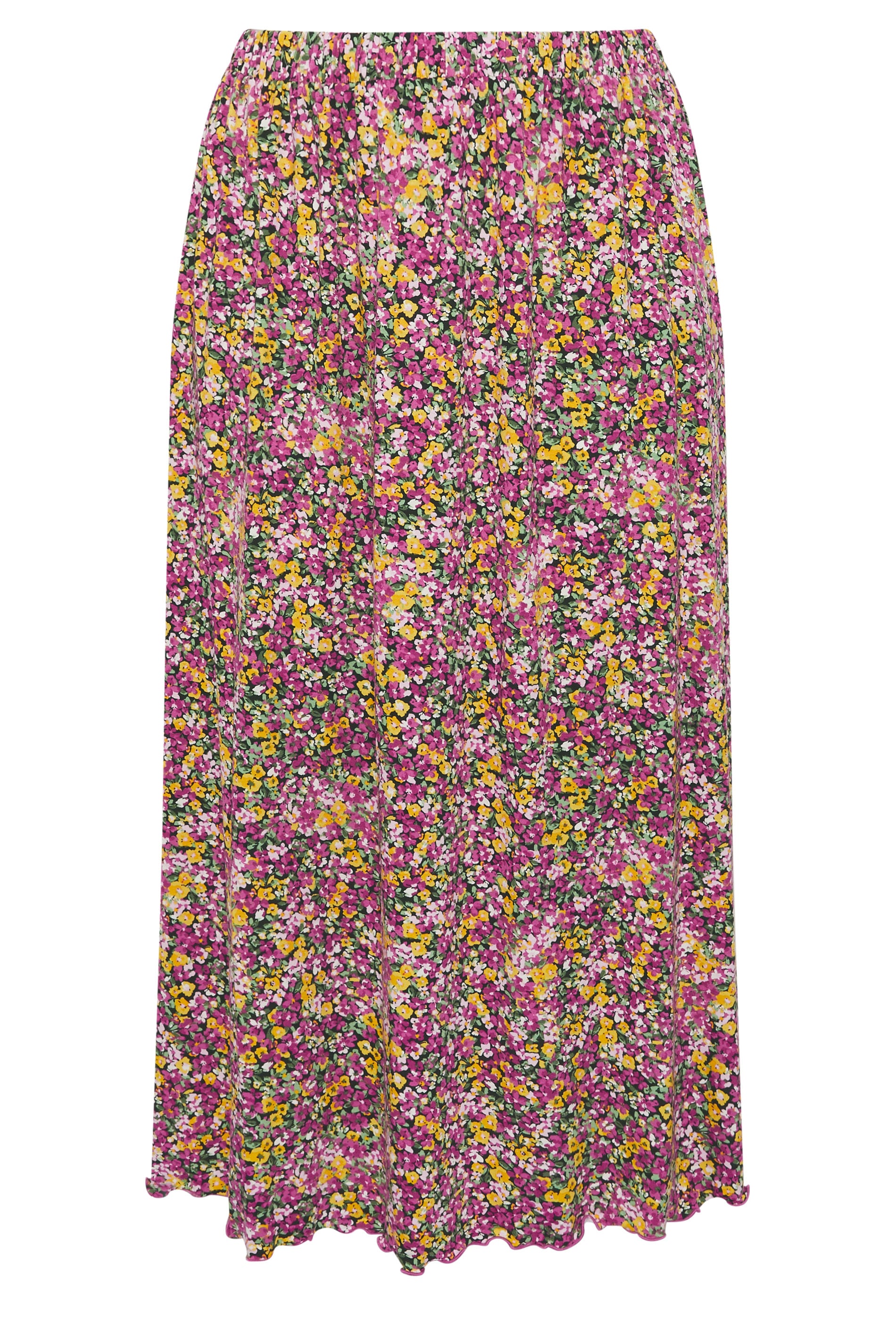 YOURS Plus Size Pink Floral Print Maxi Skirt | Yours Clothing  5
