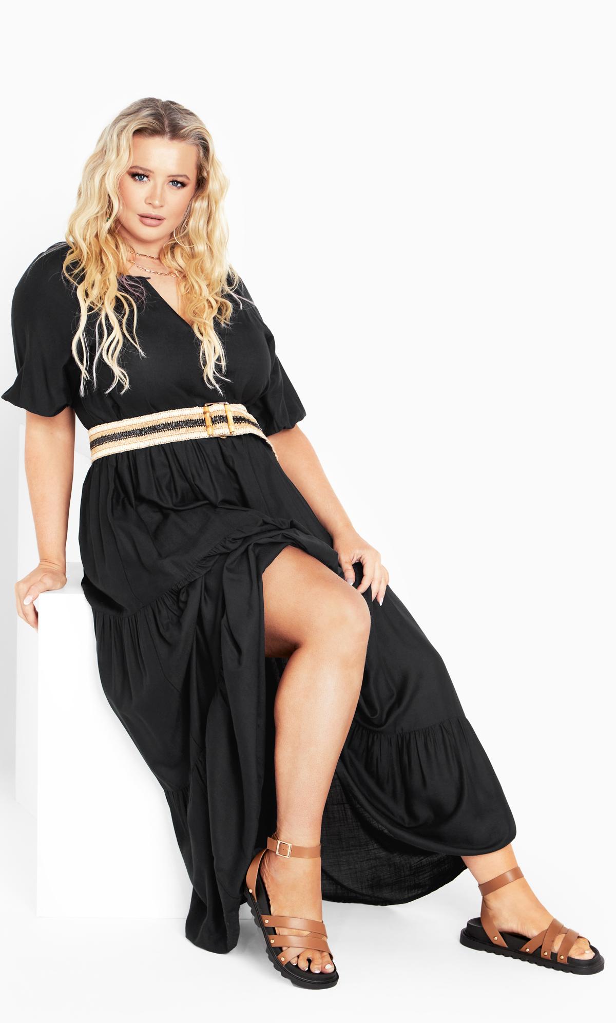 Marcie Tiered Maxi Dress Black  1