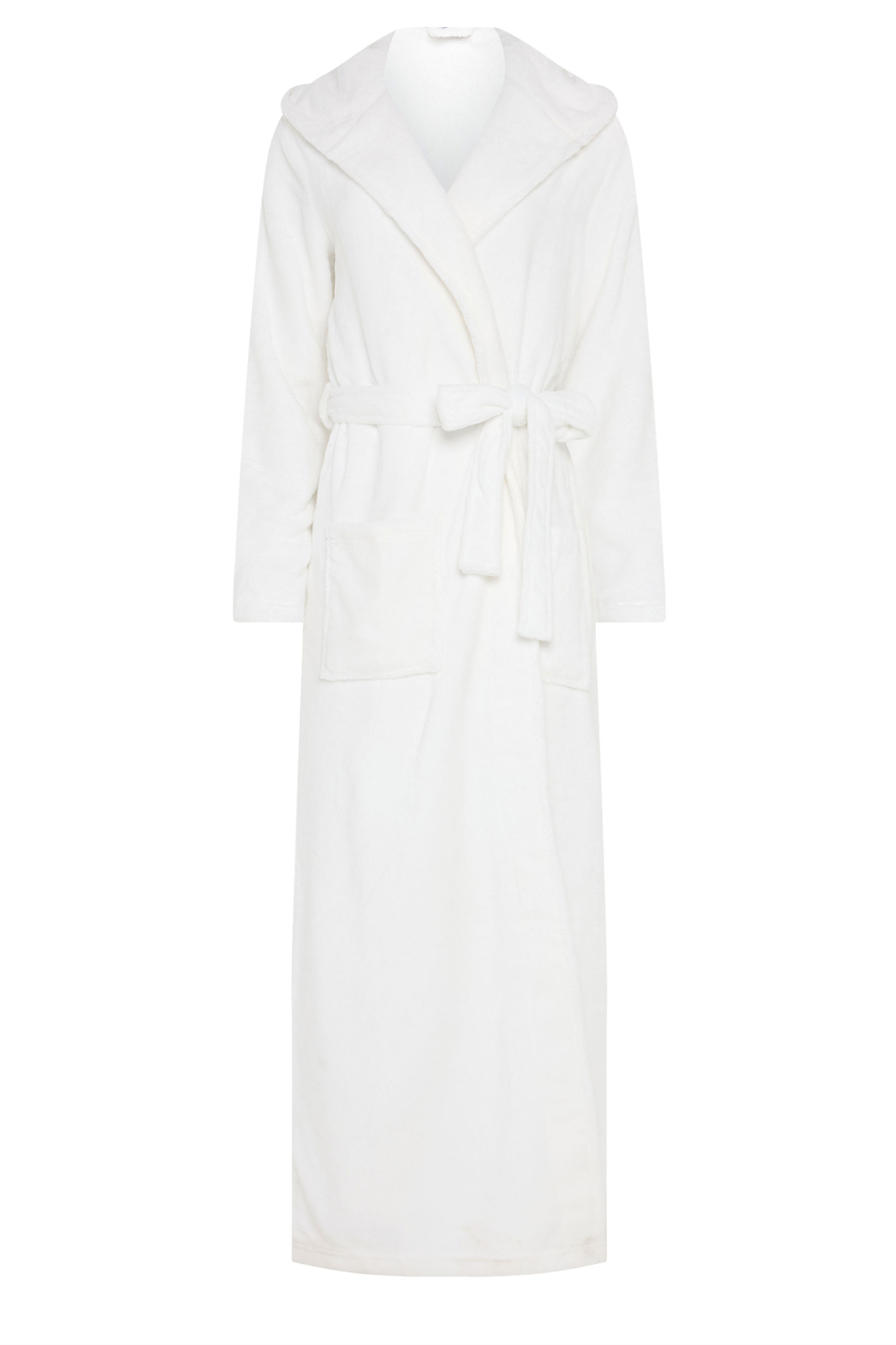 LTS Tall White Luxury Soft Fleece Maxi Dressing Gown | Long Tall Sally 5