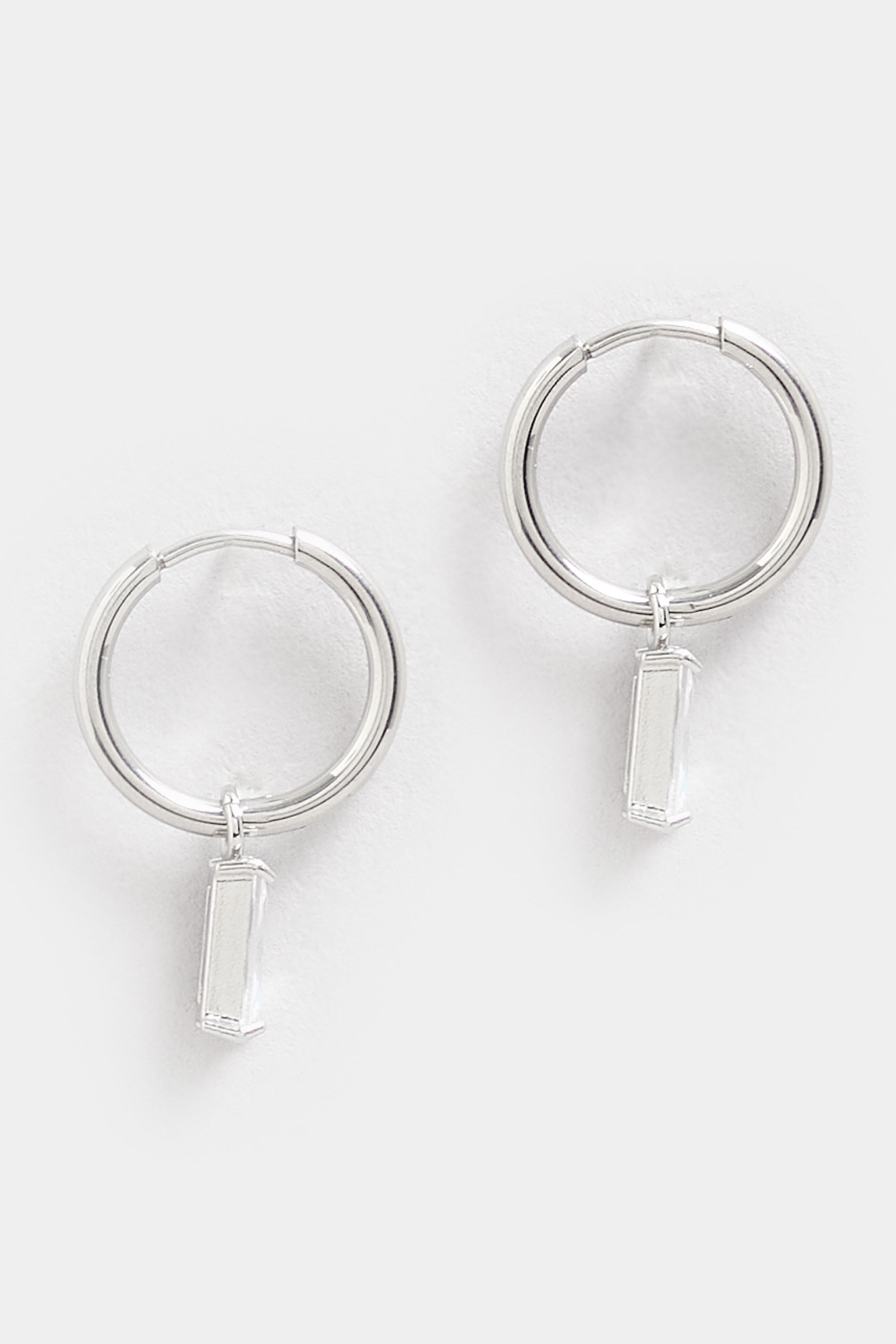 Silver Tone Diamante Mini Hoop Earrings | Yours Clothing  3