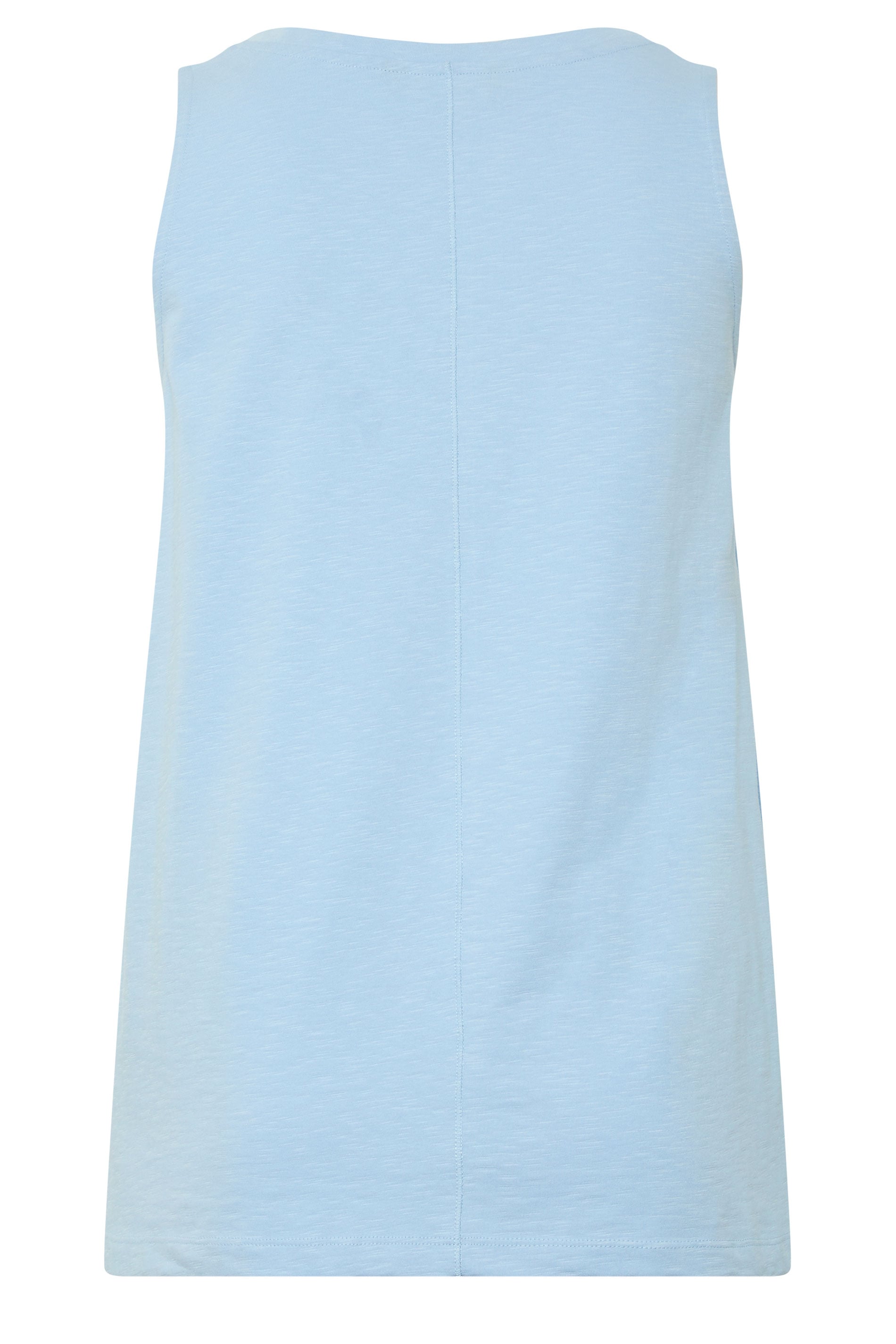 EVANS Curve Blue Premium Cotton Vest Top | Evans 2