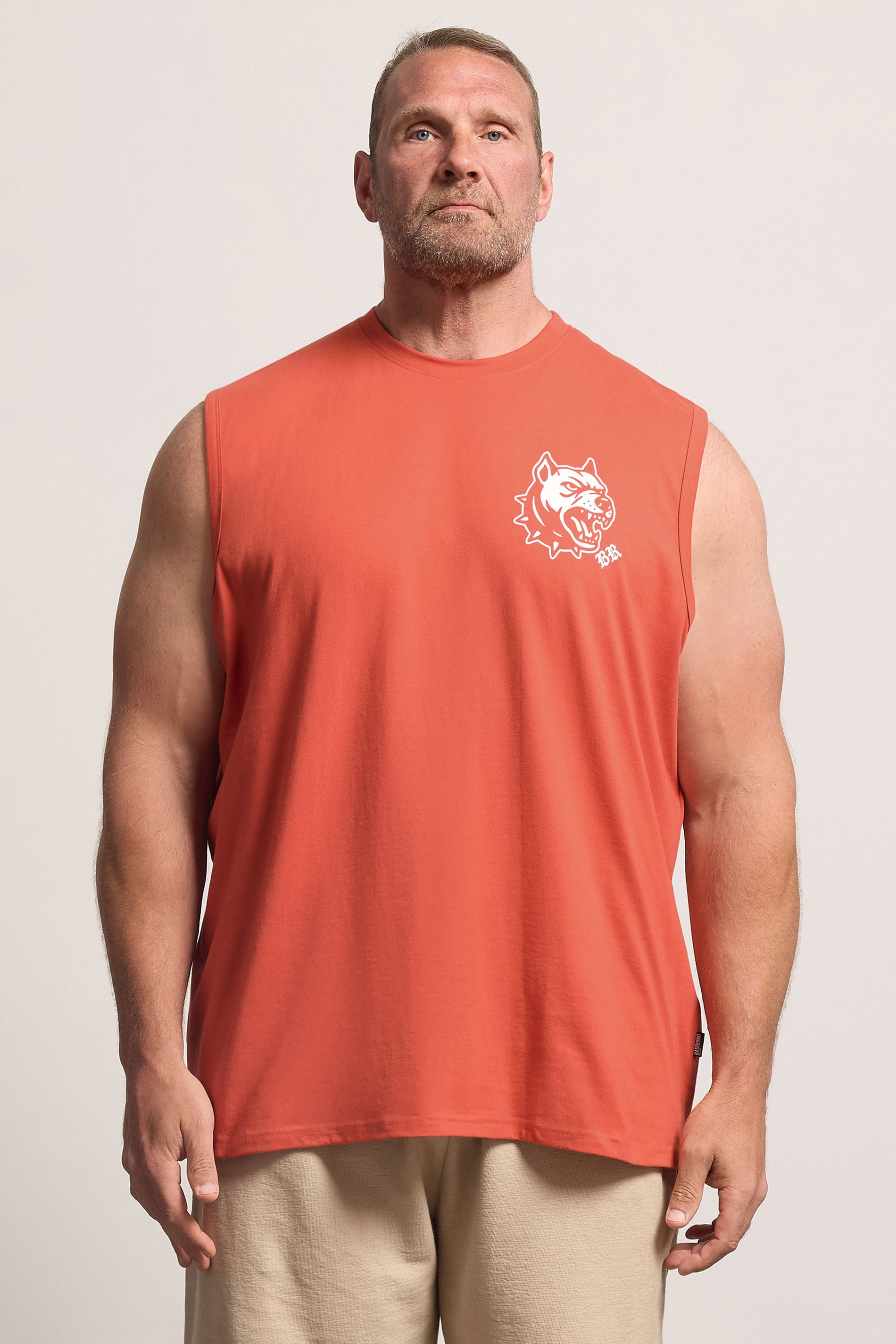 BadRhino Big & Tall Orange Tattoo Dog Graphic Muscle Vest | BadRhino 3
