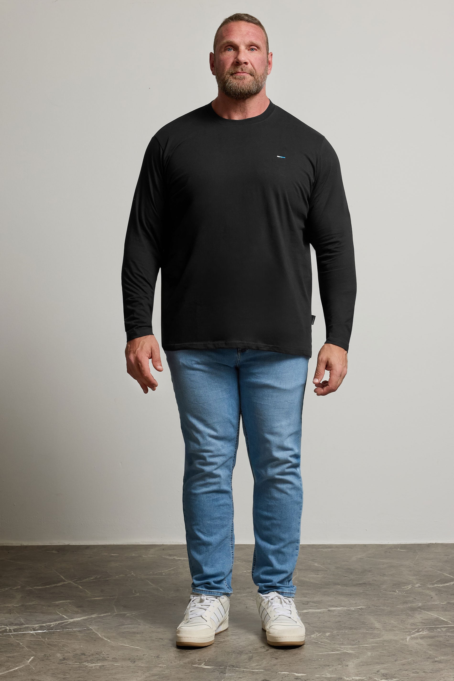 BadRhino Black Plain Long Sleeve T-Shirt | BadRhino 1