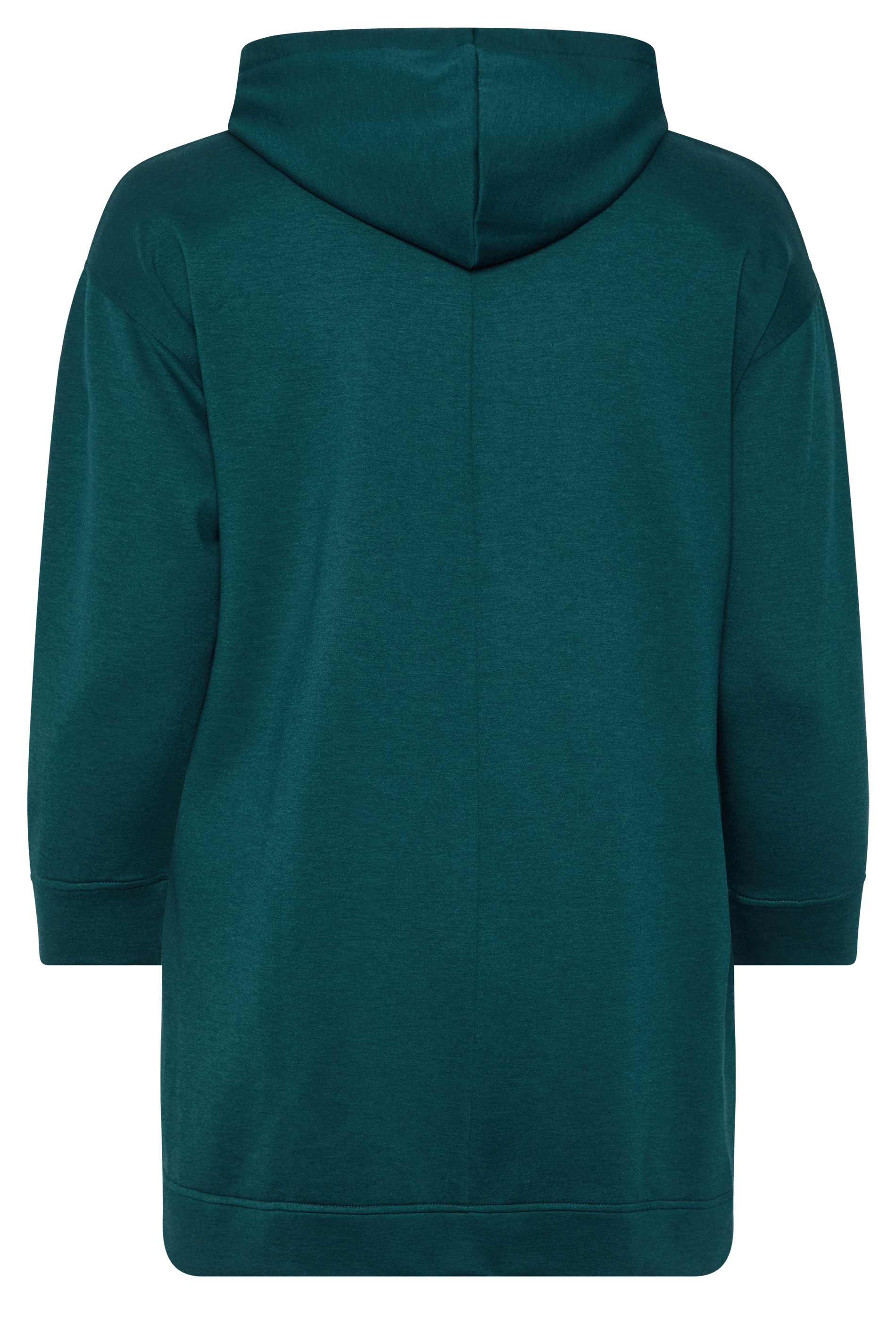 EVANS Plus Size Teal Green Luxe Drawstring Hoodie | Evans 2