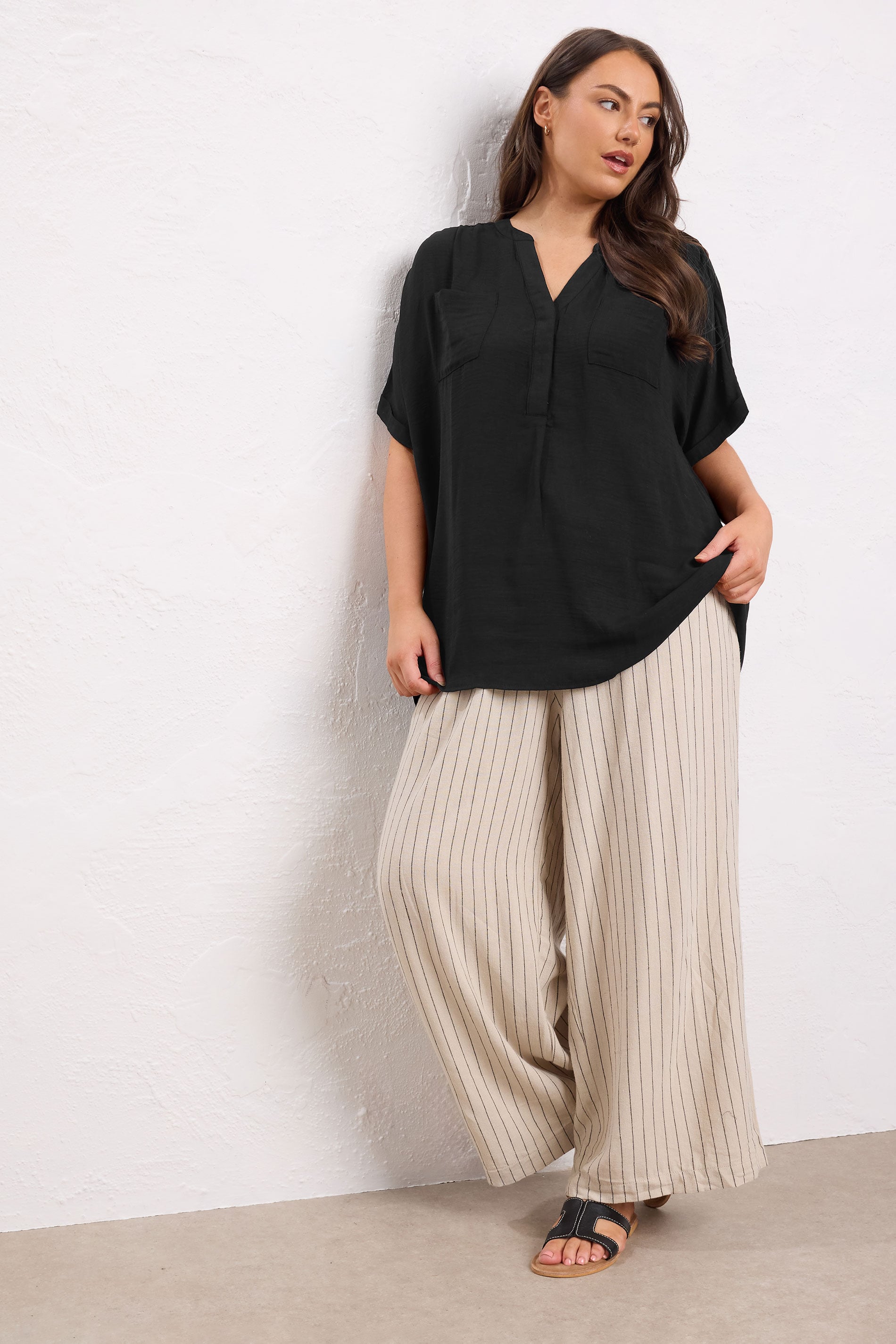 EVANS Plus Size Black Overhead Utility Shirt | Evans 1