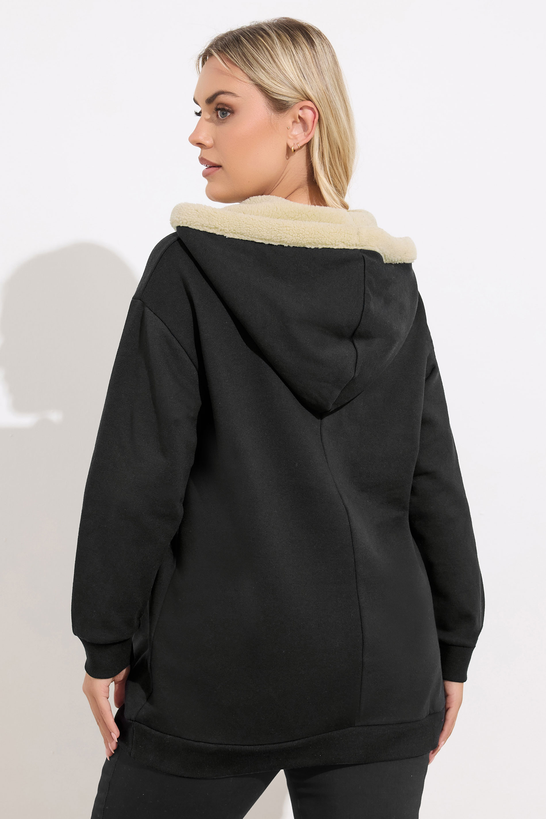 YOURS Plus Size Black 'Merry Christmas' Glitter Tree Novelty Hoodie | Yours Clothing 2
