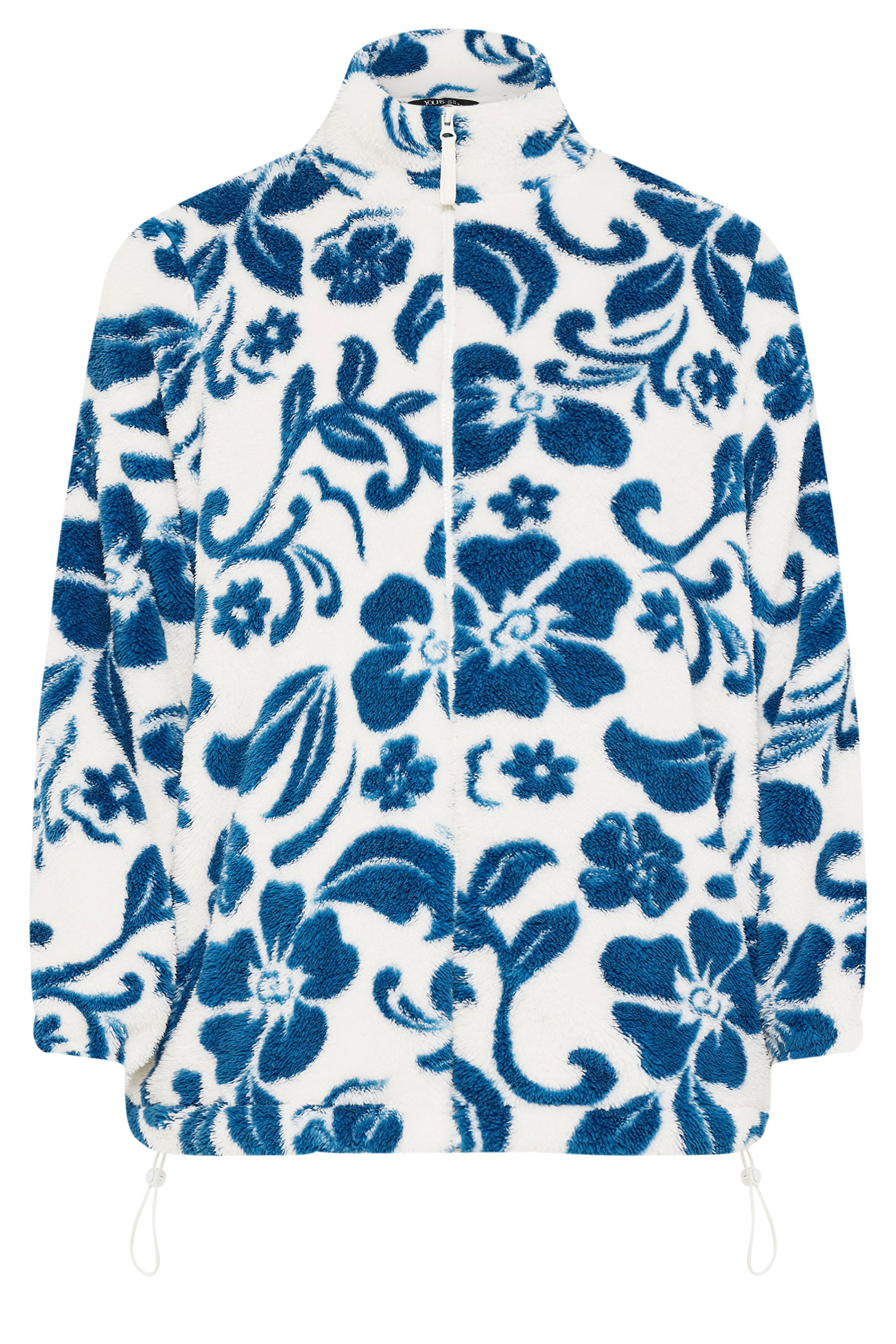 YOURS Plus Size White Floral Print Fleece Jacket | Yours Clothing 6