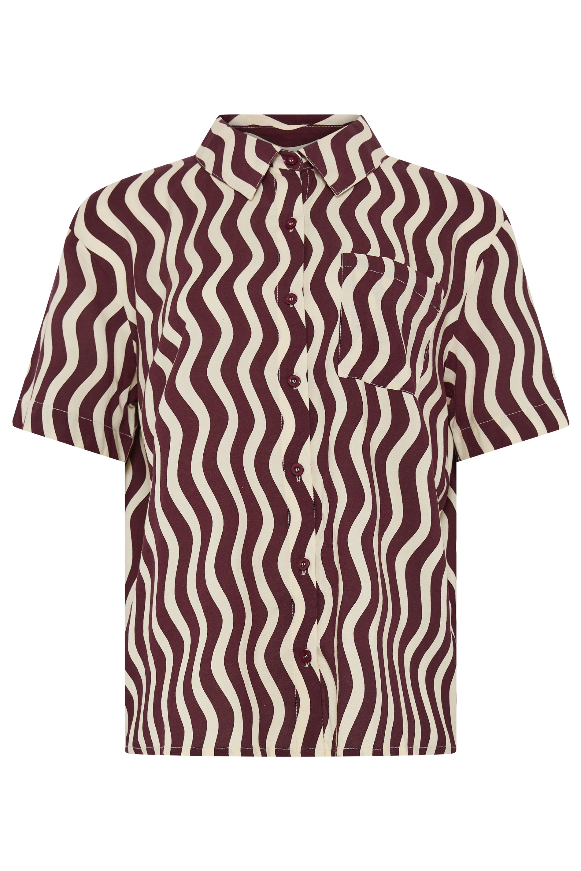 LTS Tall Women's Burgundy Red Wavy Print Shirt | Long Tall Sally 6