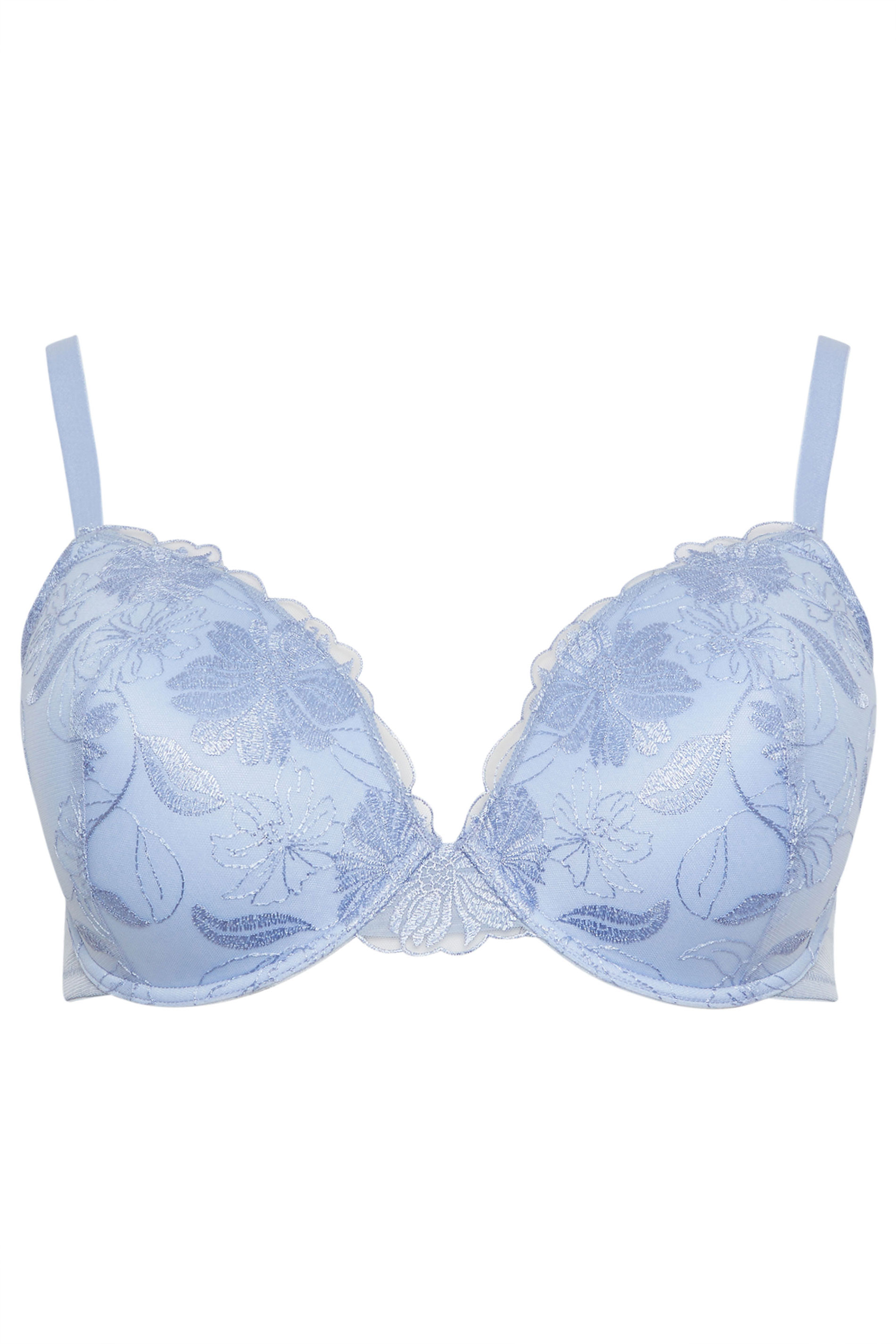 YOURSET 2 PACK Plus Size Navy Blue Embroidered Floral Padded Bras | Yours Clothing 10